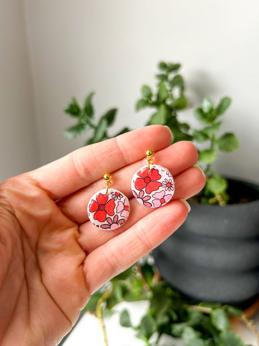 Retro Valentines Day Circle Dangles