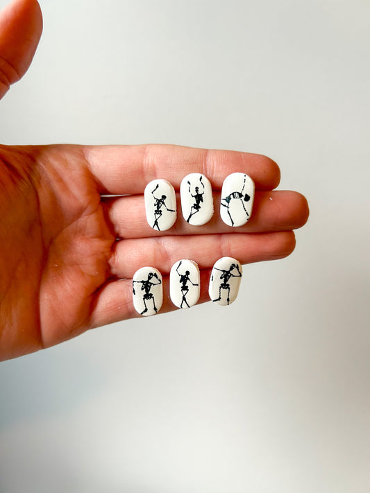 Dancing Skeleton Pill Studs