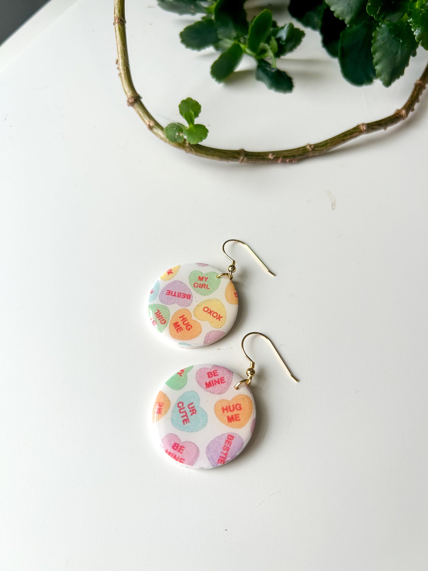 Conversation Heart Large Circle Dangles