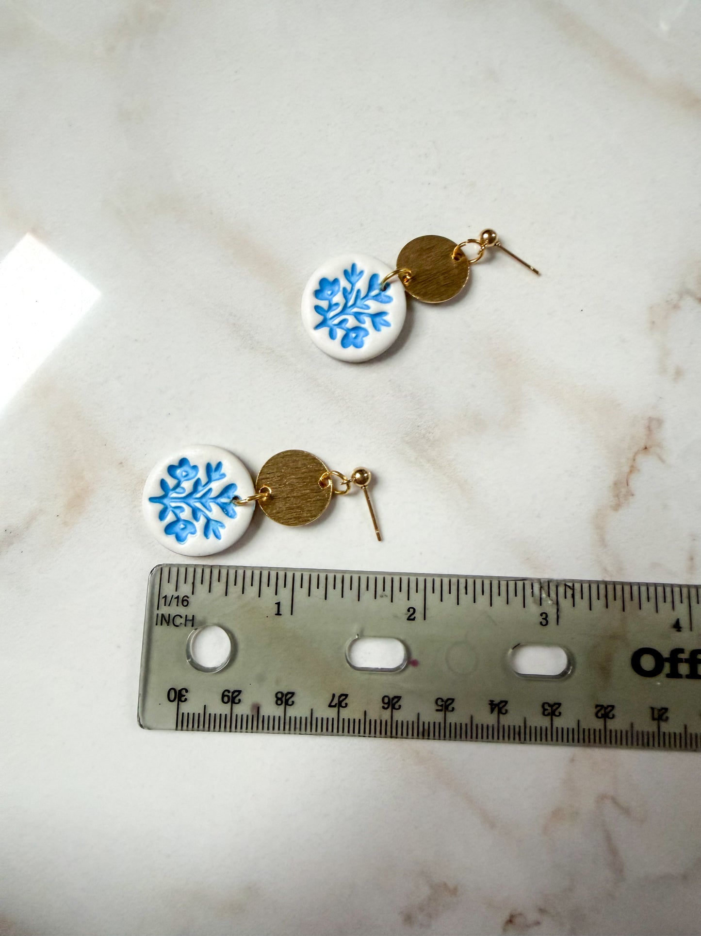 Blue Floral Stamp Dangles