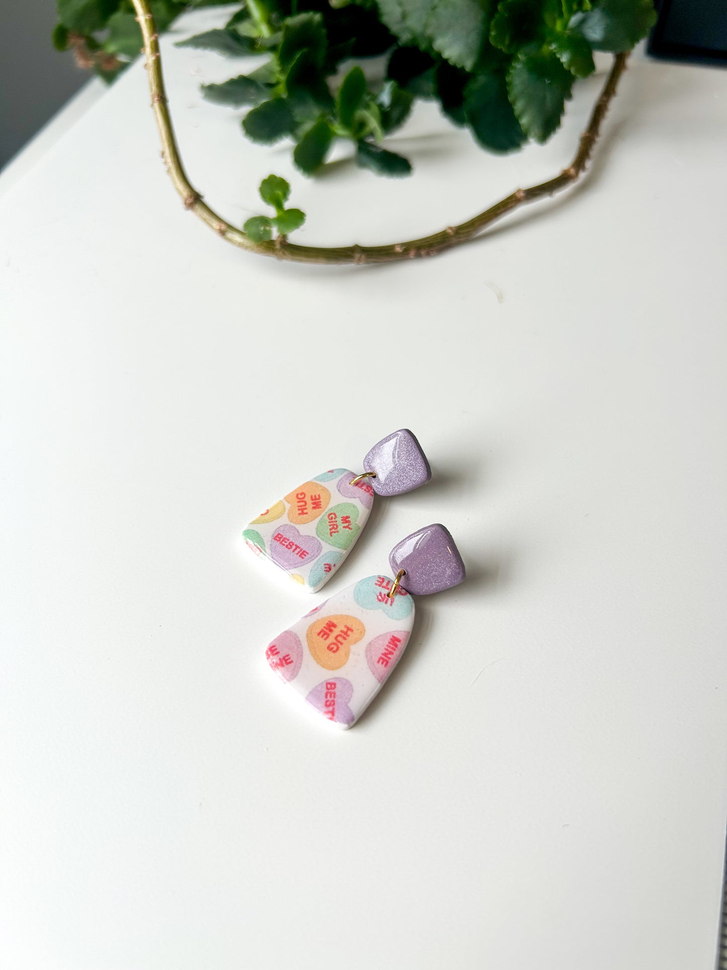 Conversation Heart Drop Dangles