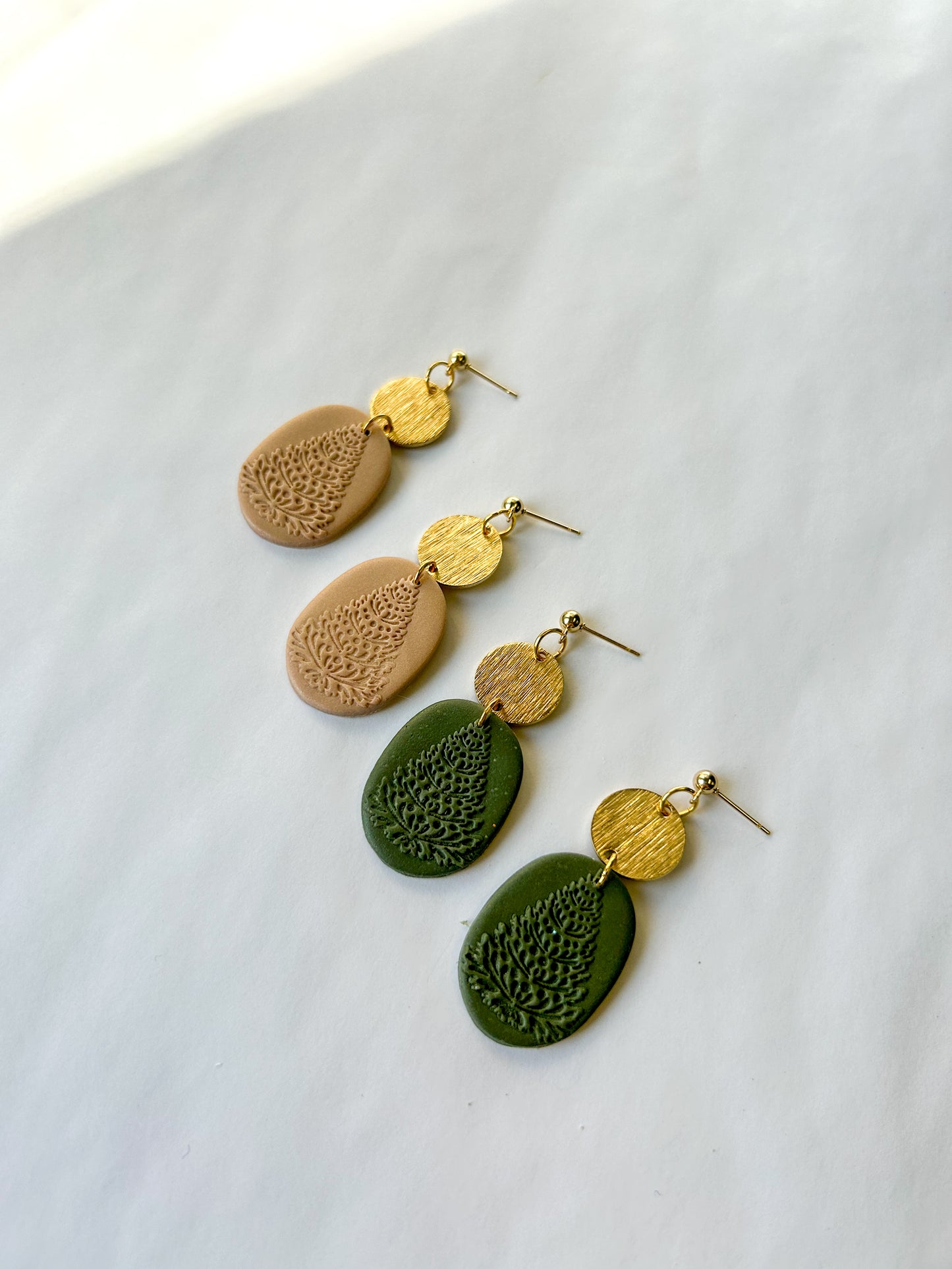 Tree Stamp Oval Dangles