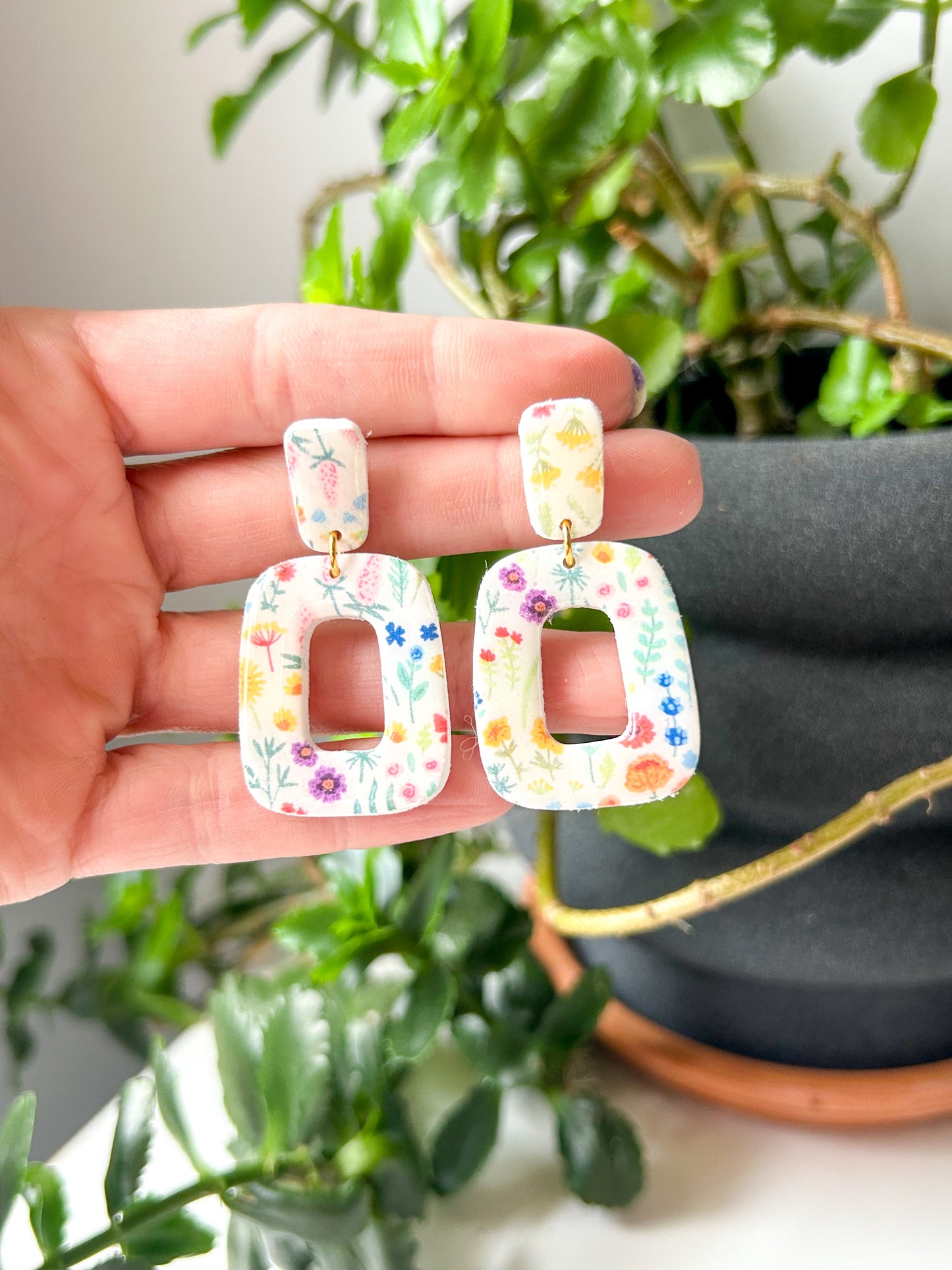 Wildflower Square Donut Dangles