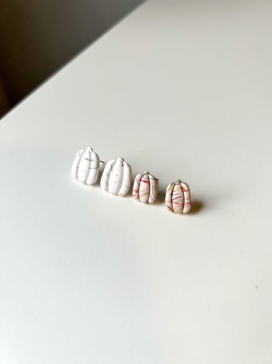 Marble Pumpkin Studs