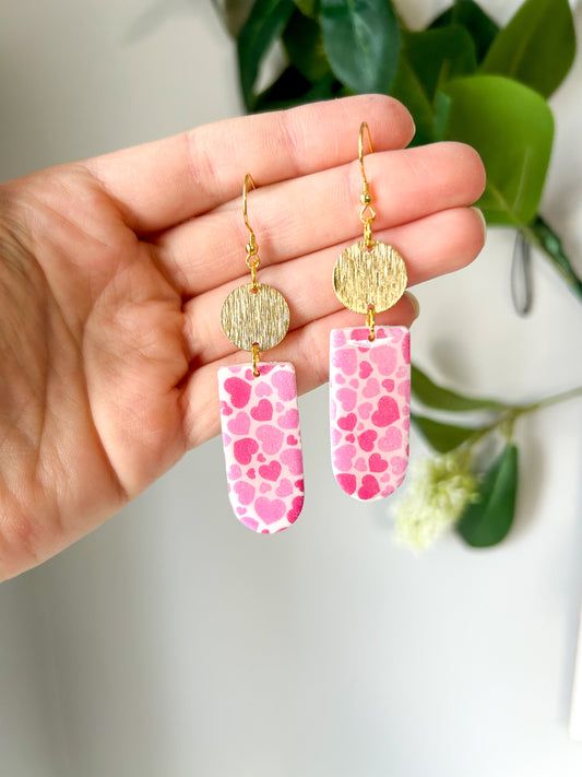 Pink Heart Drop Dangles