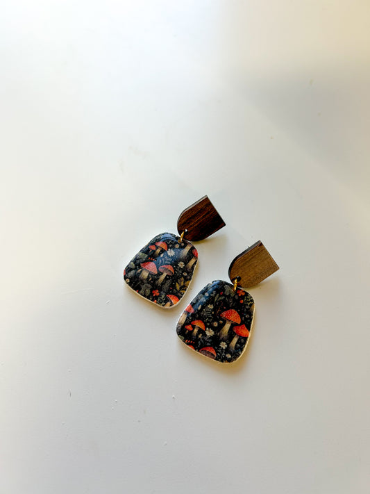 Dark Mushroom Rhombus Dangles