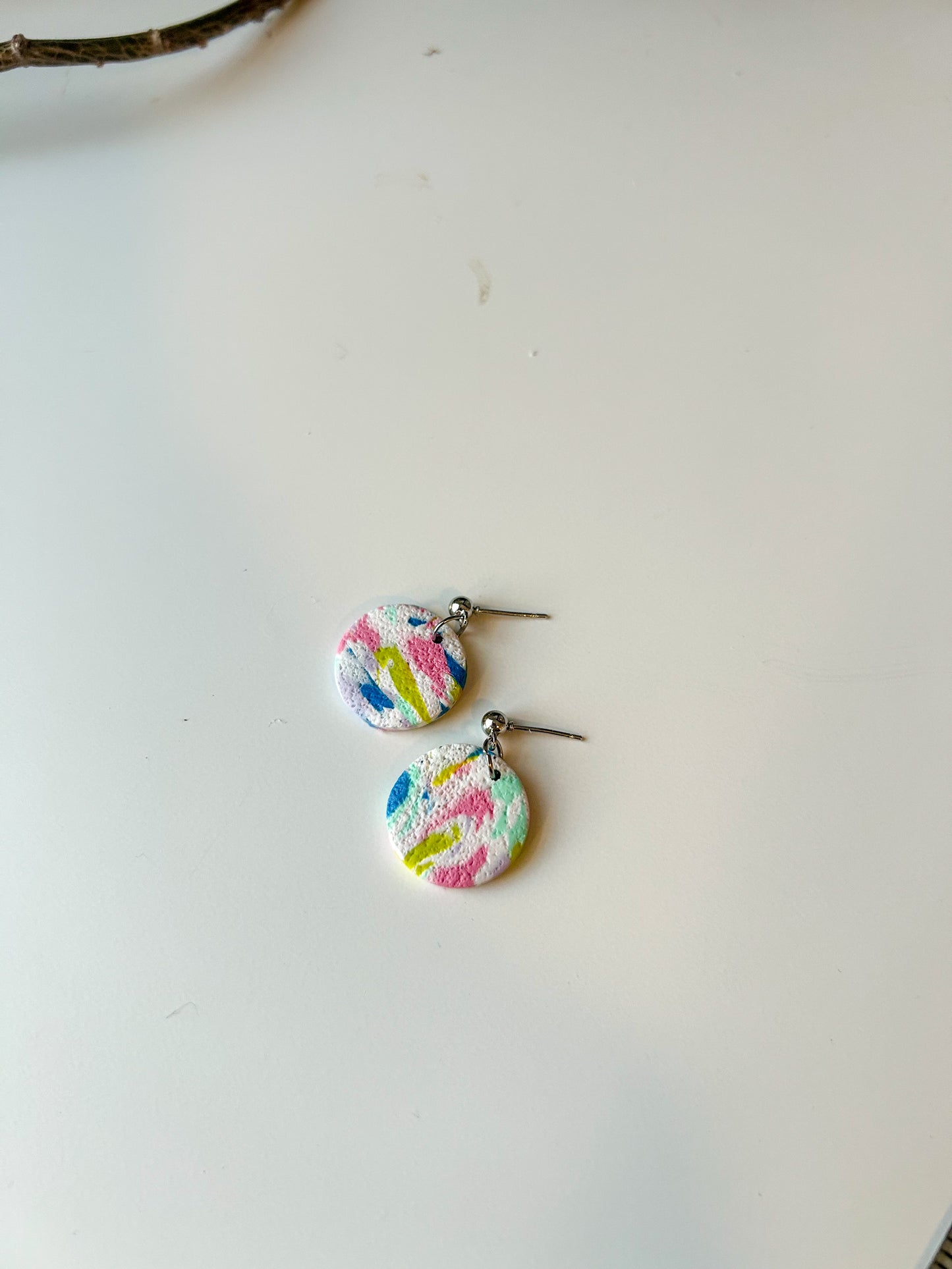 Confetti Swirl Mini Circle Dangles