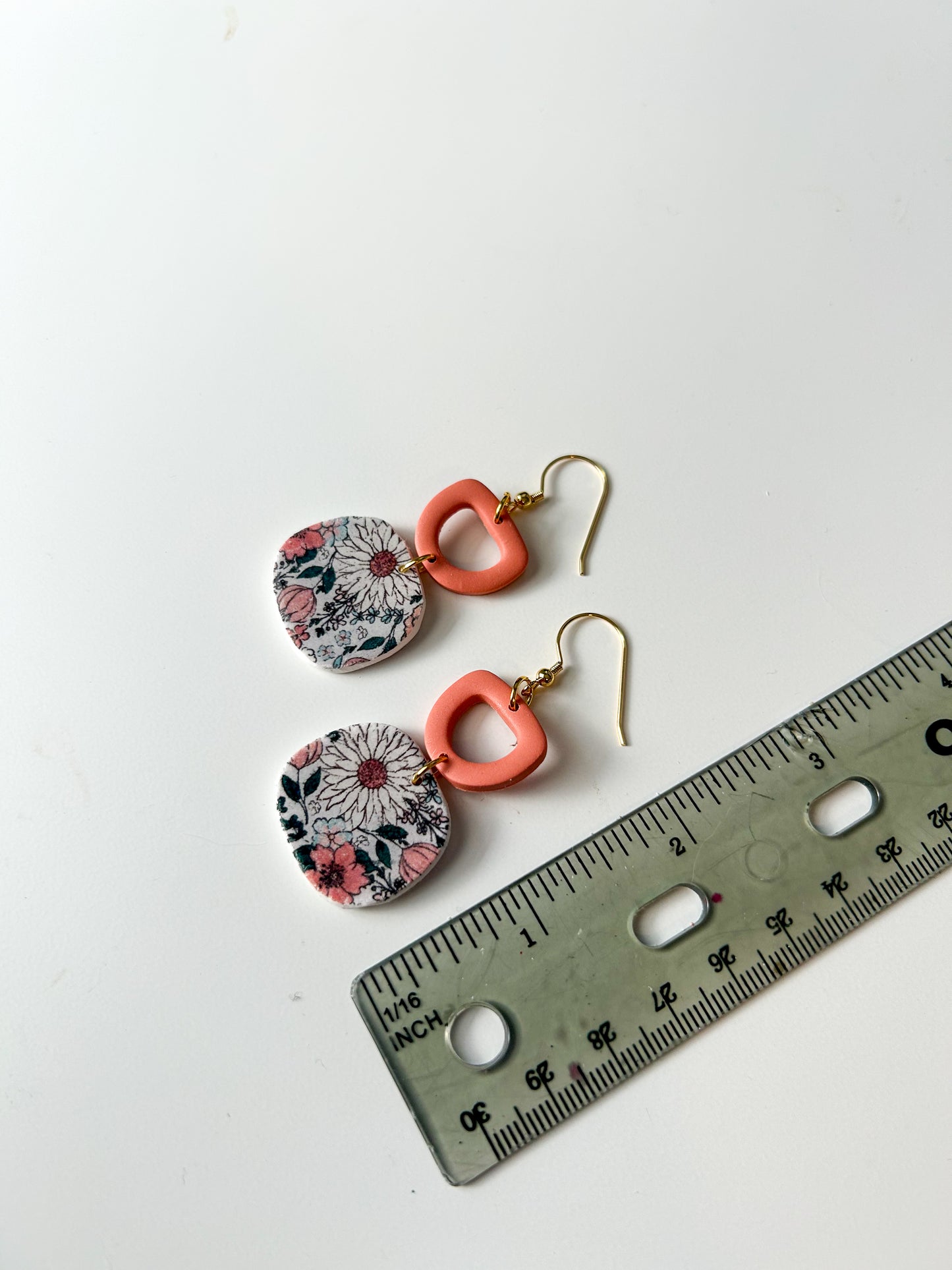 Orange Top Classic Floral Dangles