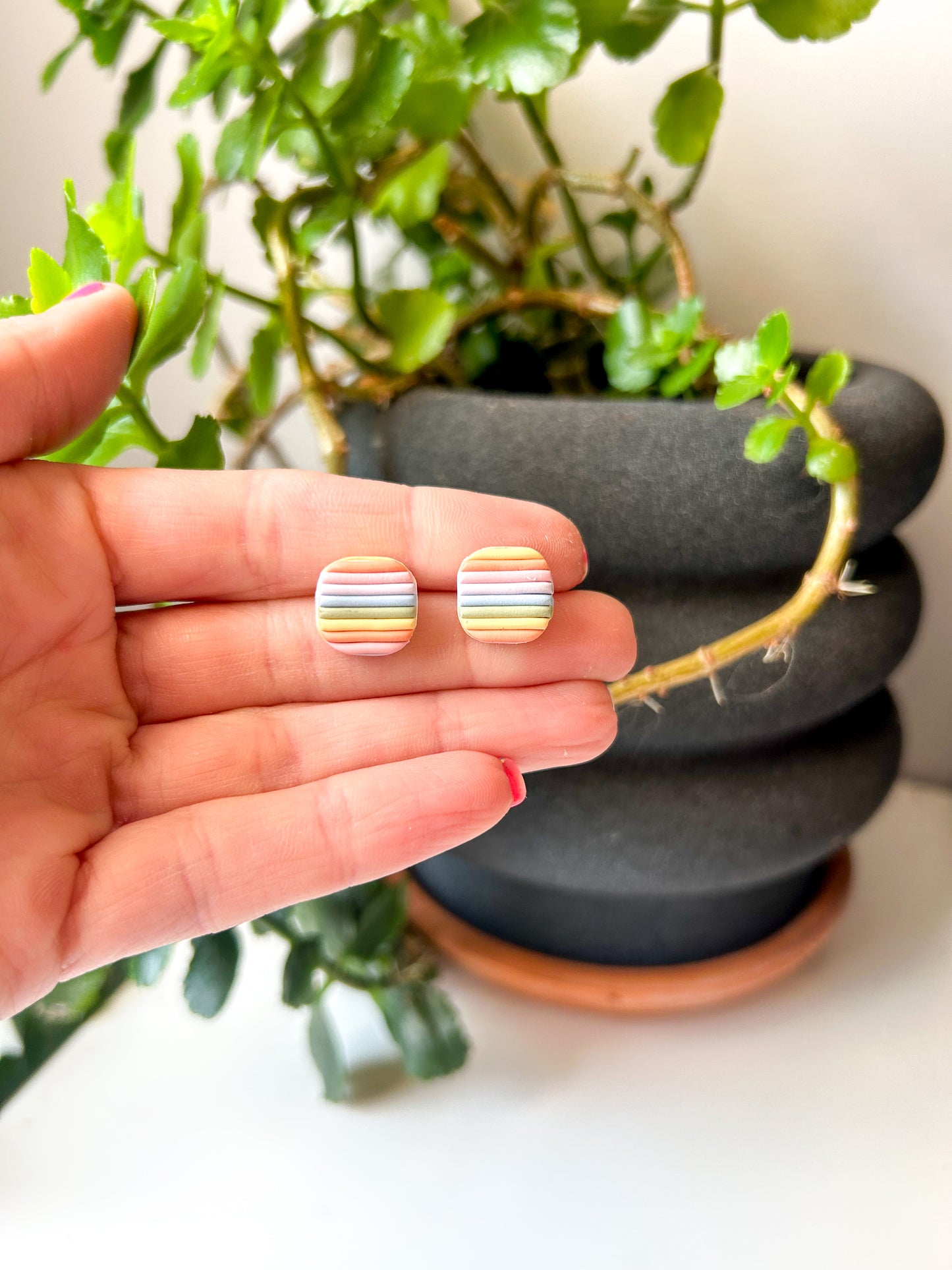 Rainbow Stripe studs