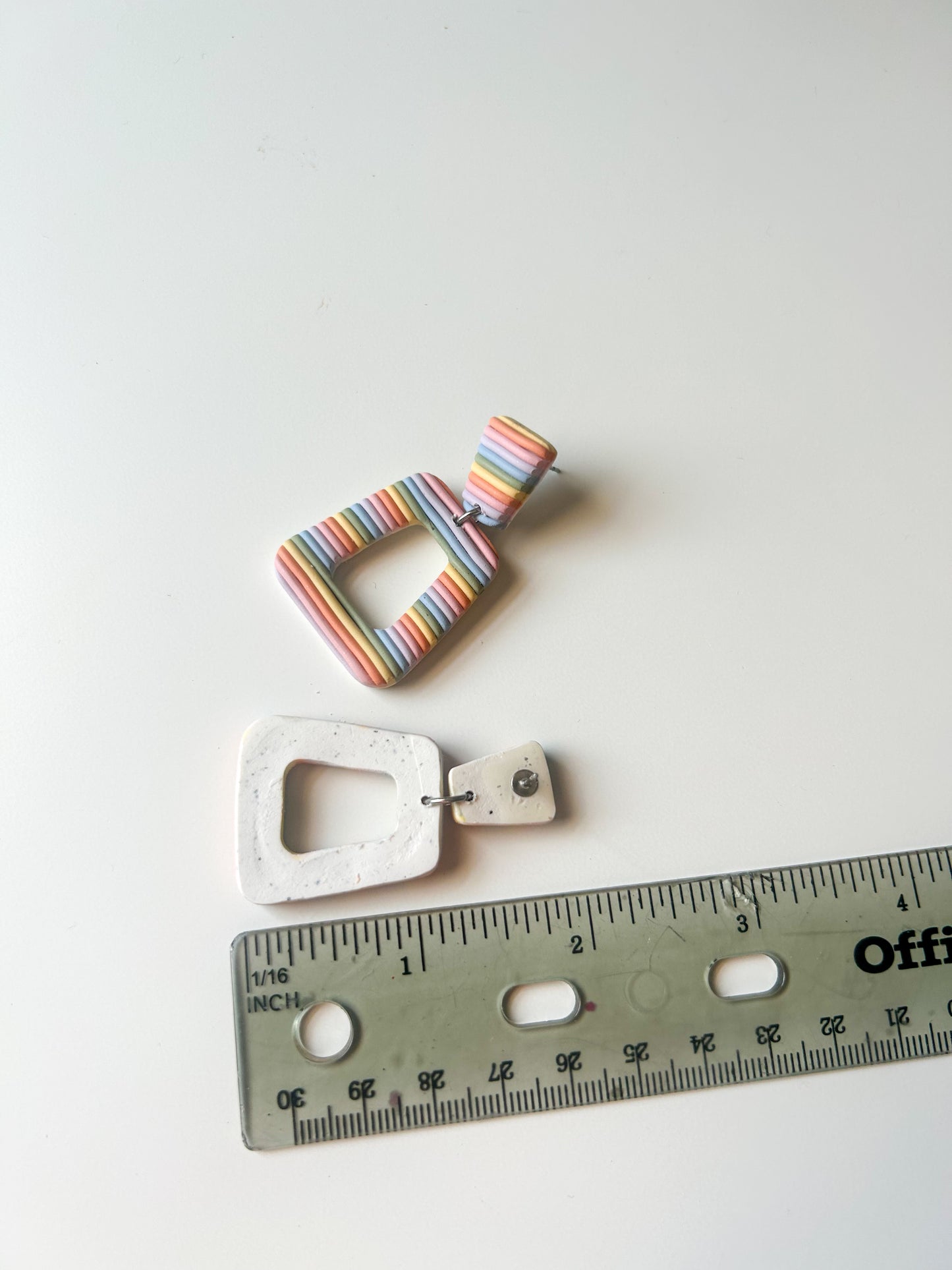 Rainbow Stripe Cutout Dangles