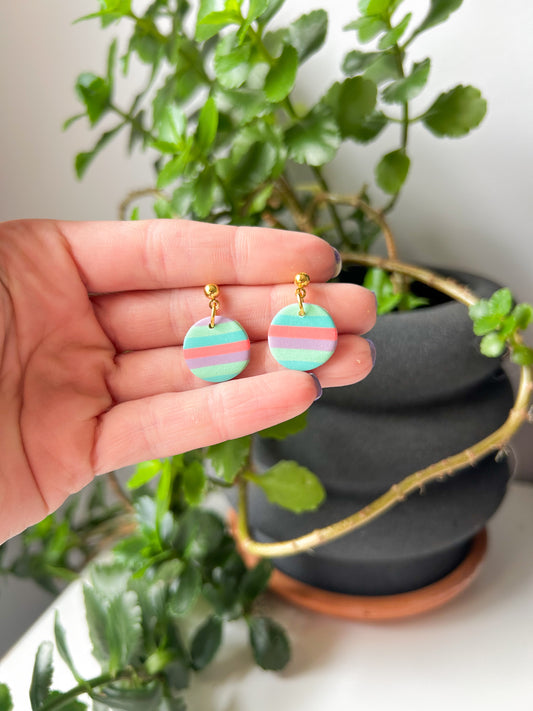 Striped Mini Circle Dangles