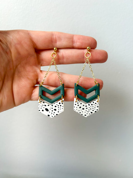 Double Arrow Dalmatian Dangles