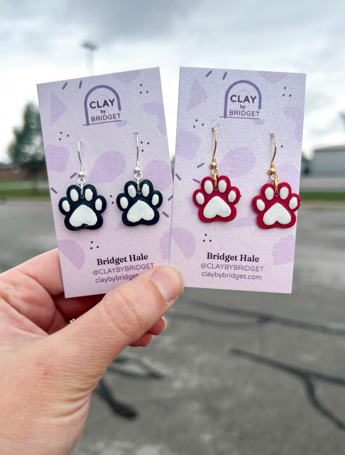 Pawprint Dangles- Any color available! See description for instructions. :)