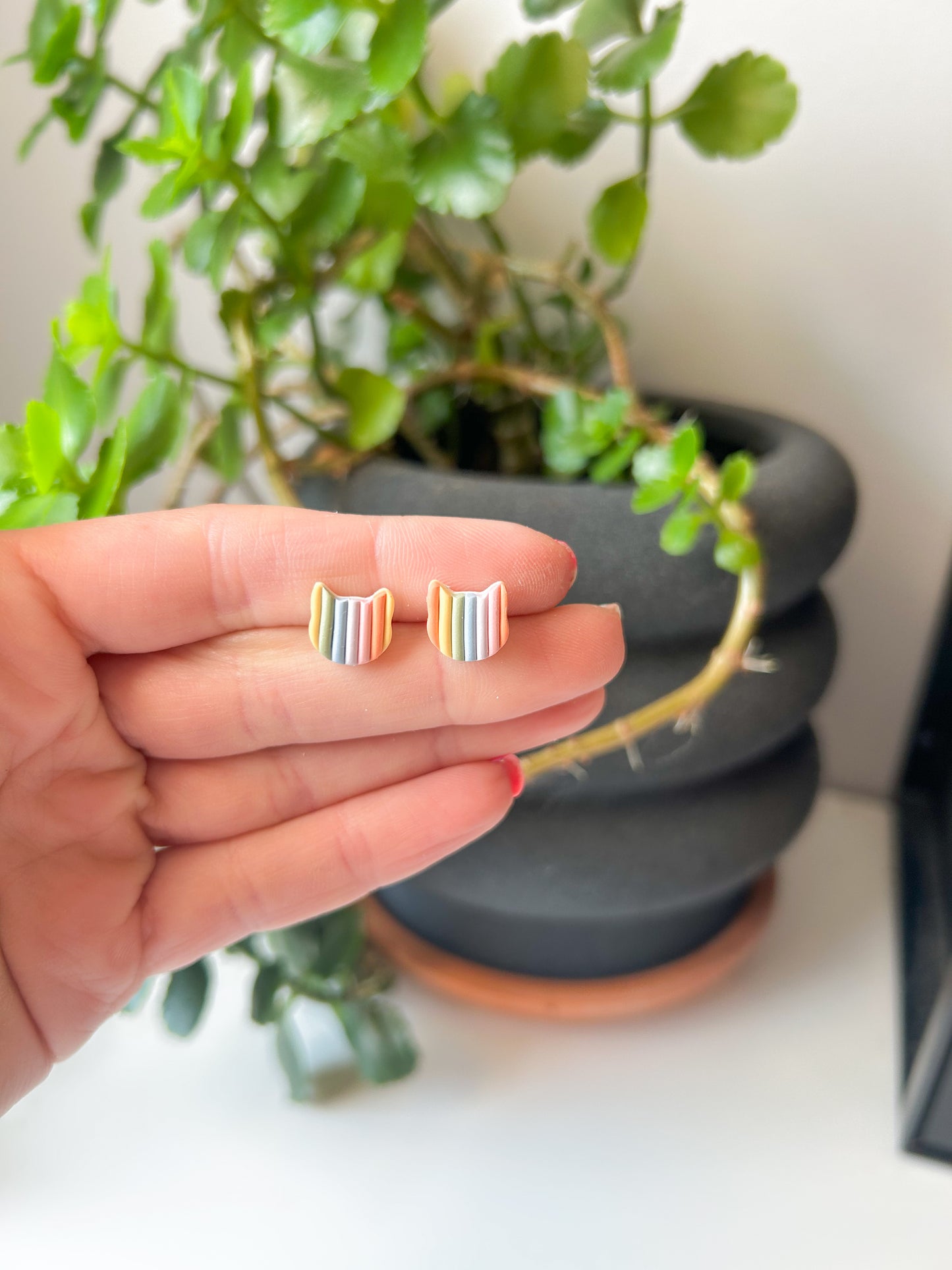 Rainbow Stripe studs