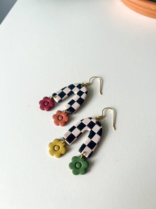 Checker Flower Dangles