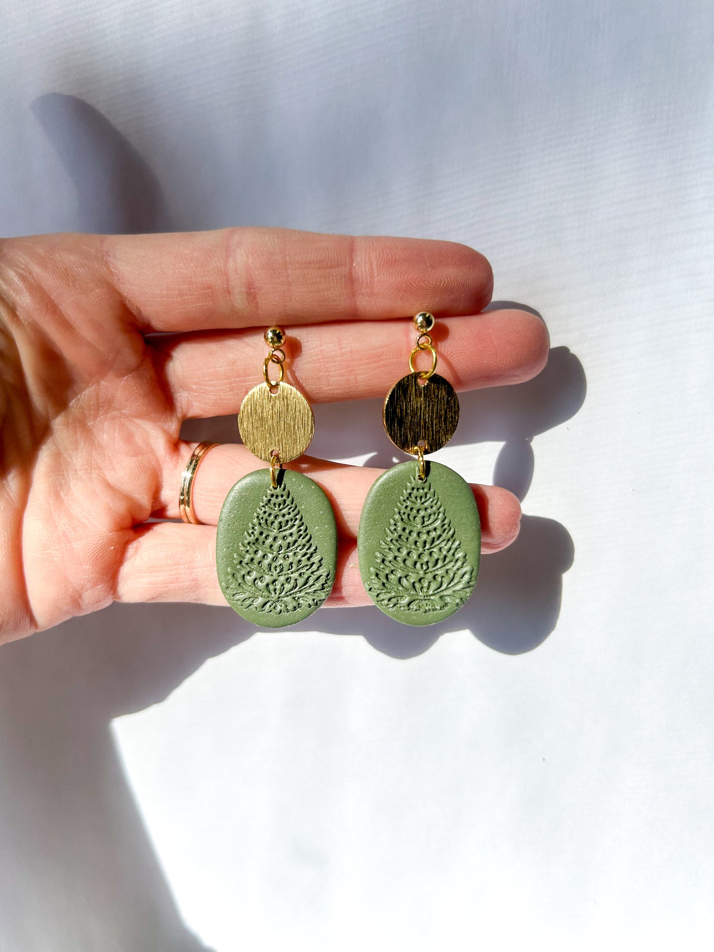 Tree Stamp Oval Dangles