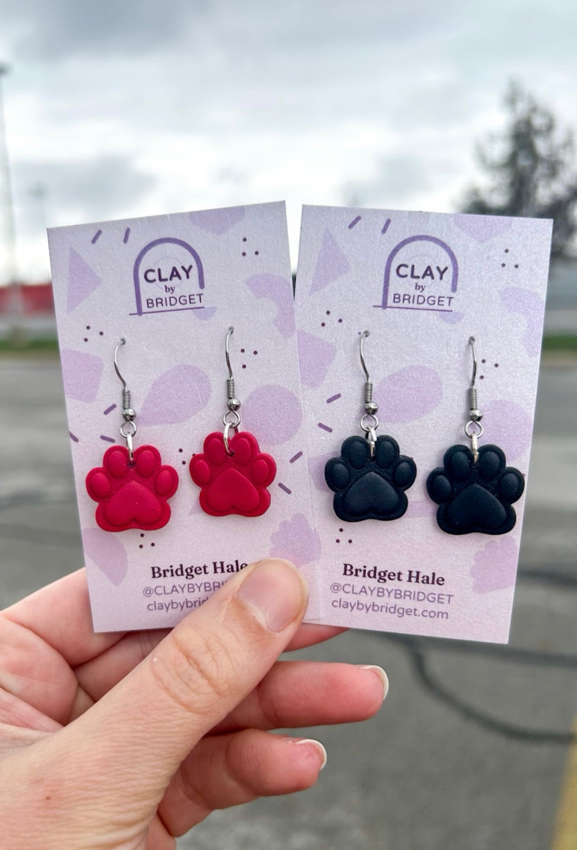 Pawprint Dangles- Any color available! See description for instructions. :)