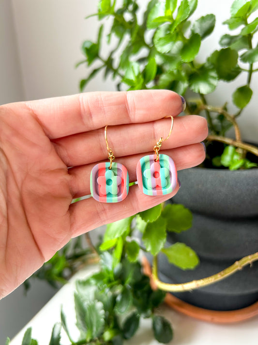 Striped Flower Mini Dangles