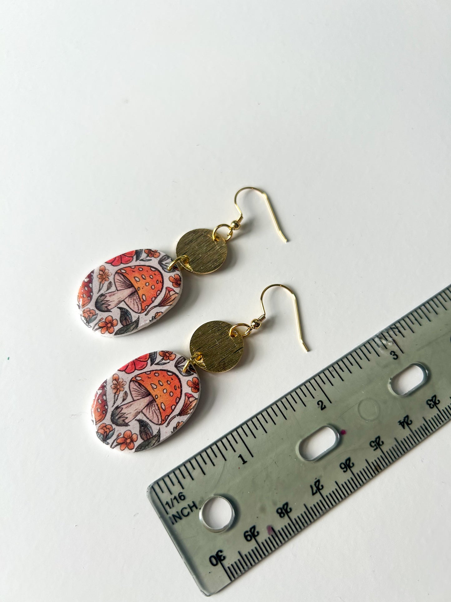 Mushroom Pattern Oval Dangles