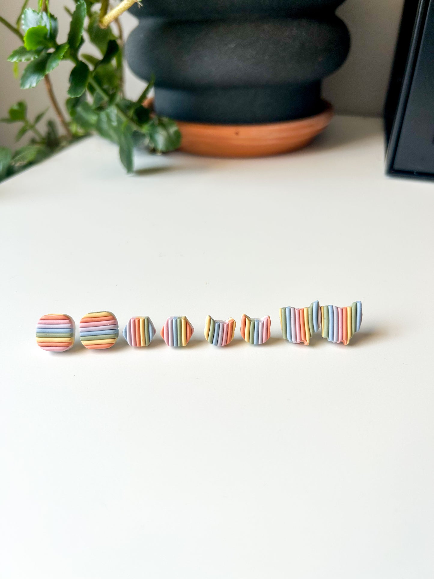 Rainbow Stripe studs
