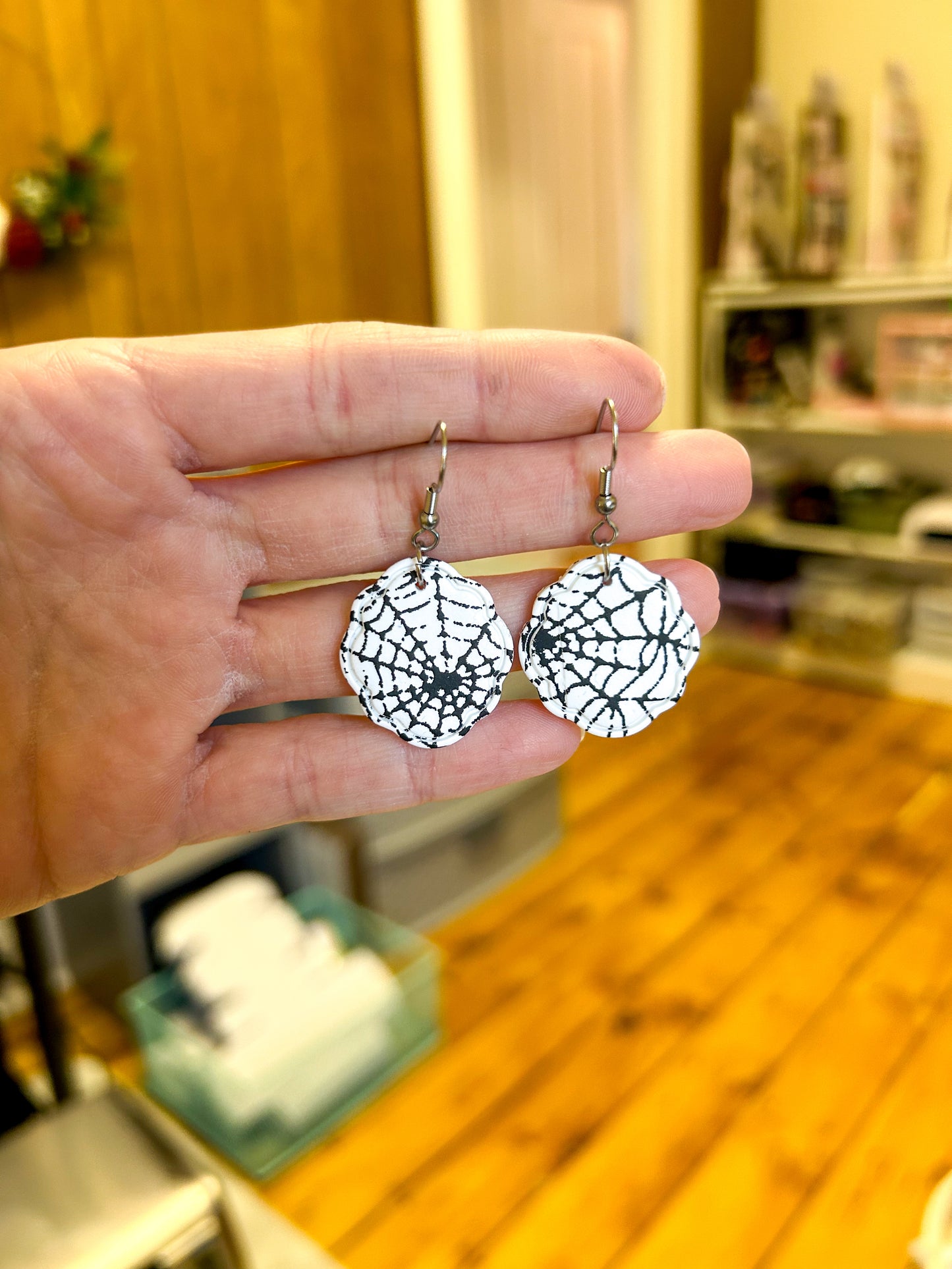 Spiderweb Oval Dangles