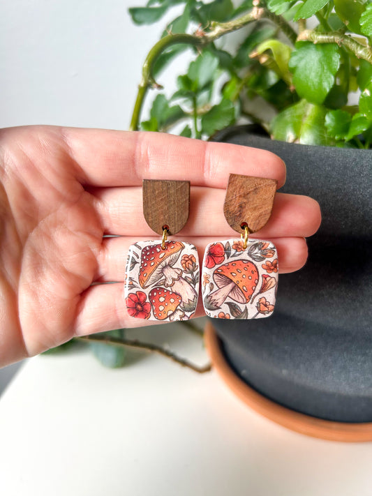 Mushroom Pattern Square Dangles