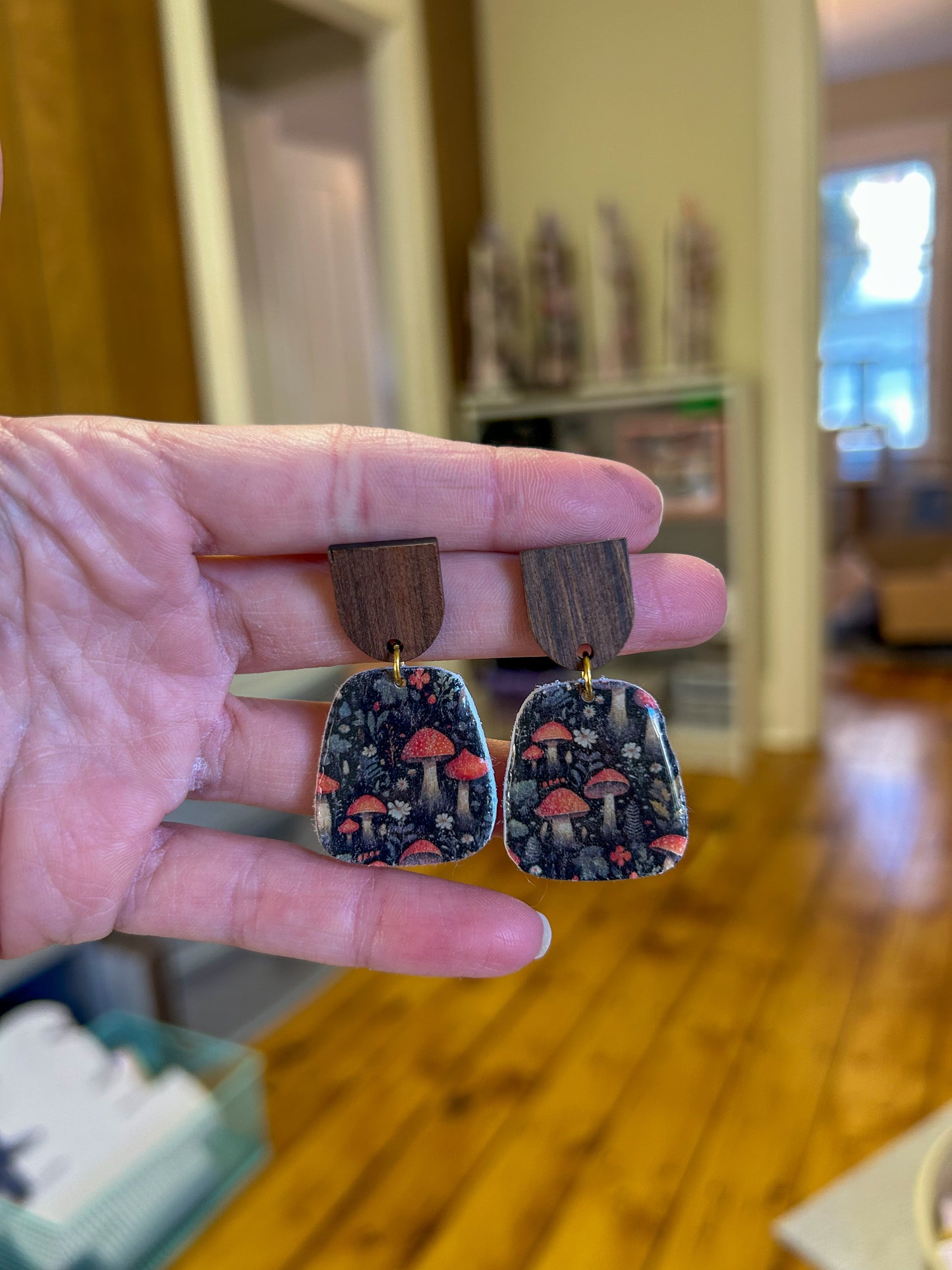 Dark Mushroom Rhombus Dangles