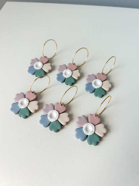 Muted Flower Hoops