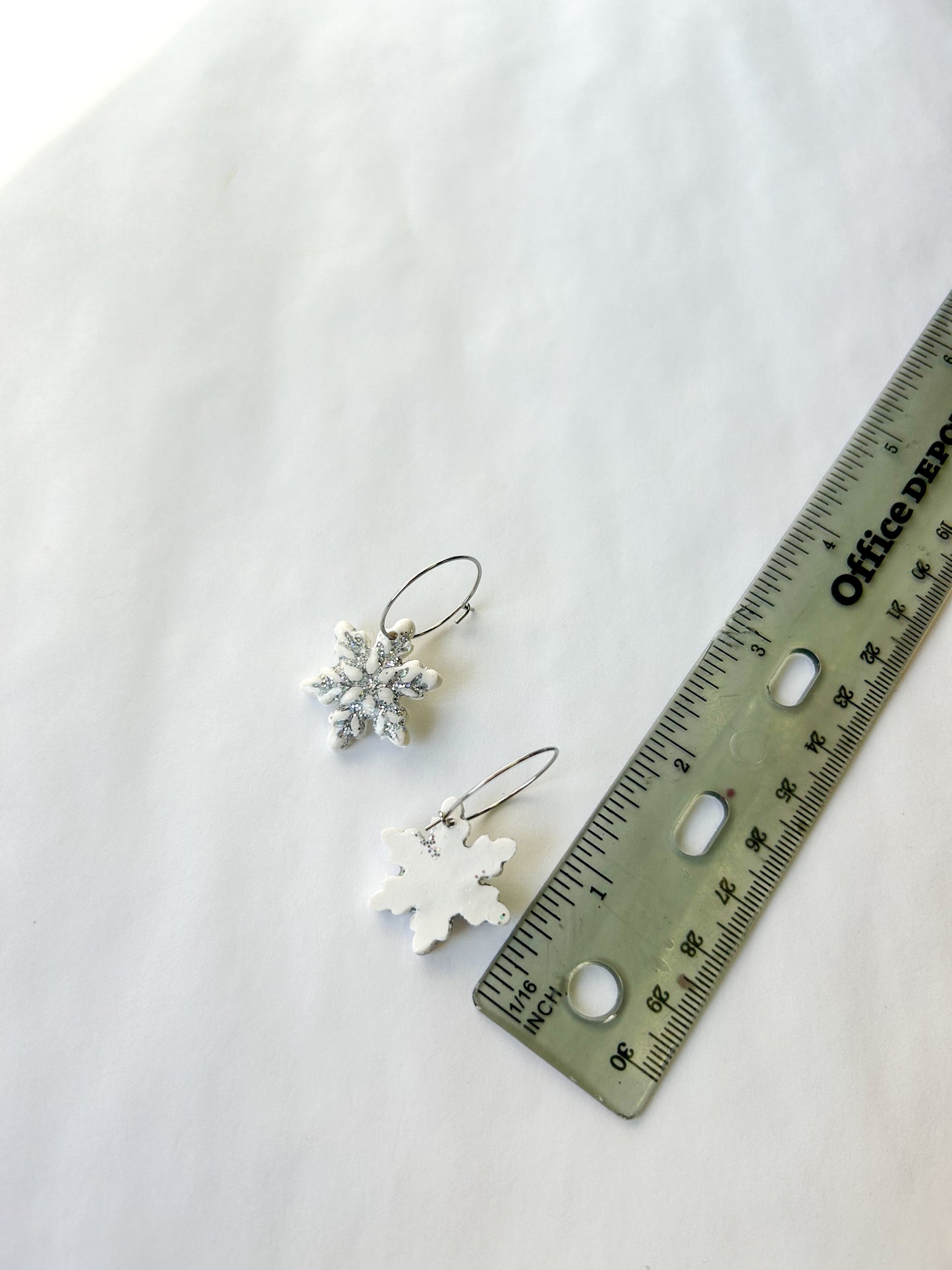 Snowflake Glitter Hoops