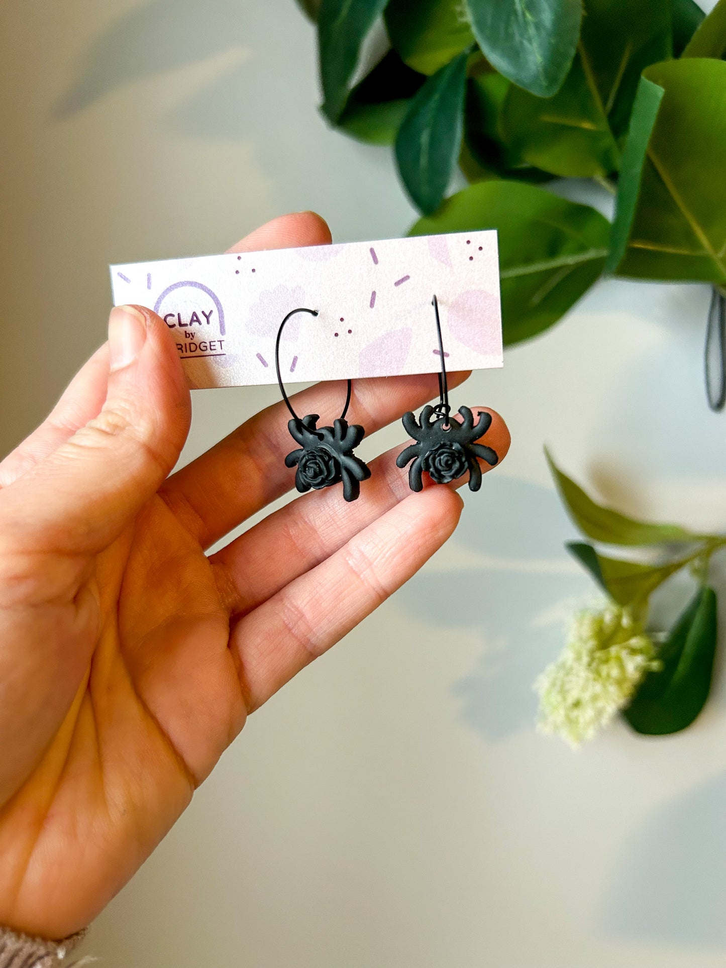 Rose Spider Hoops