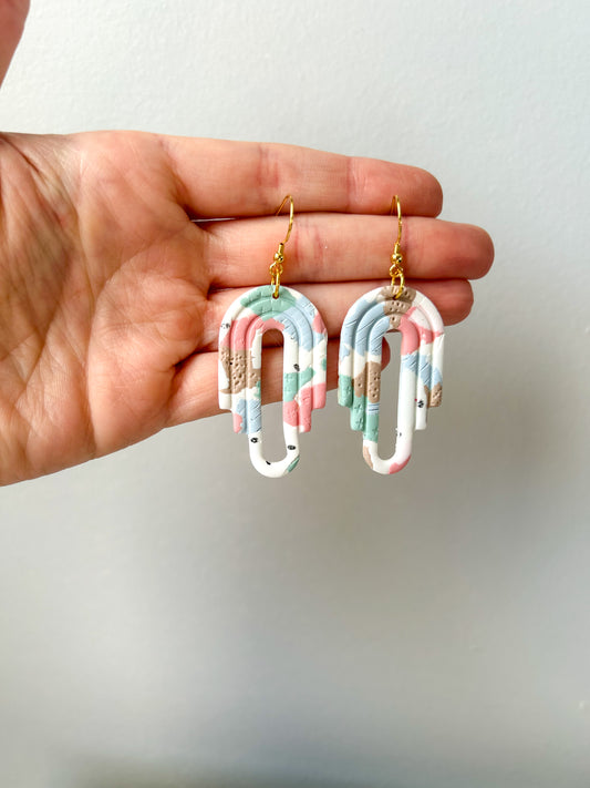 Embossed Rainbow Arch Dangles