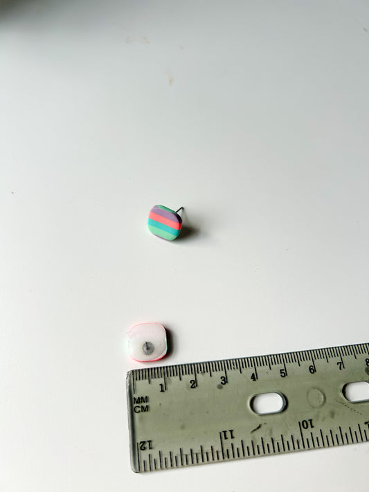 Striped Square Studs