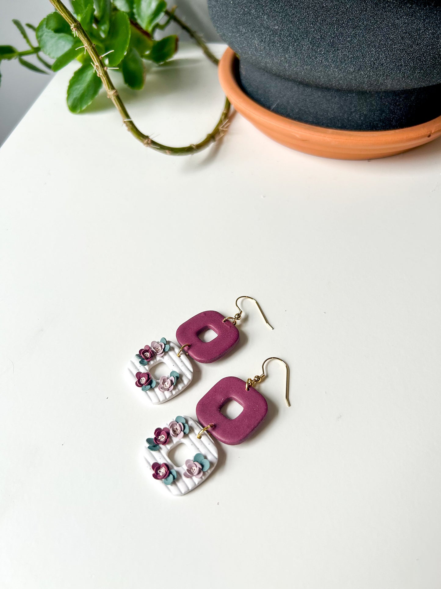 Purple Square Dangles