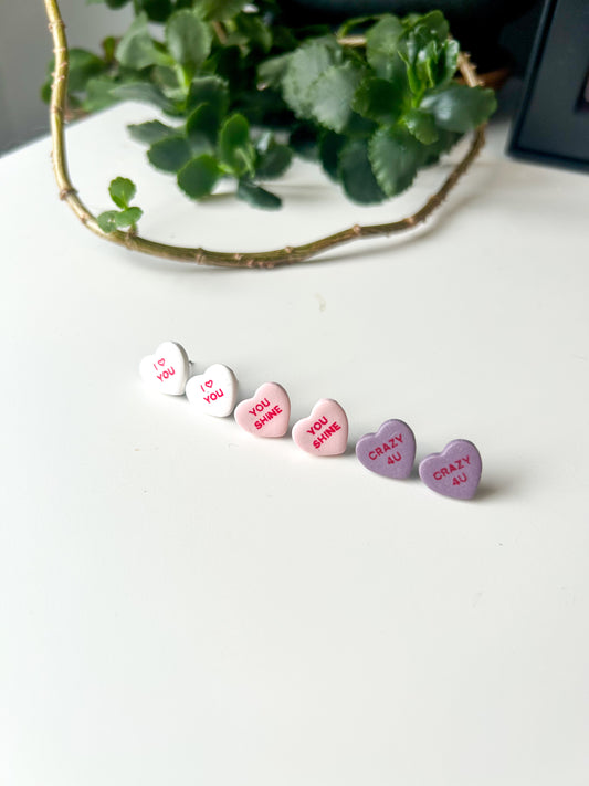 Conversation Heart MYSTERY Studs