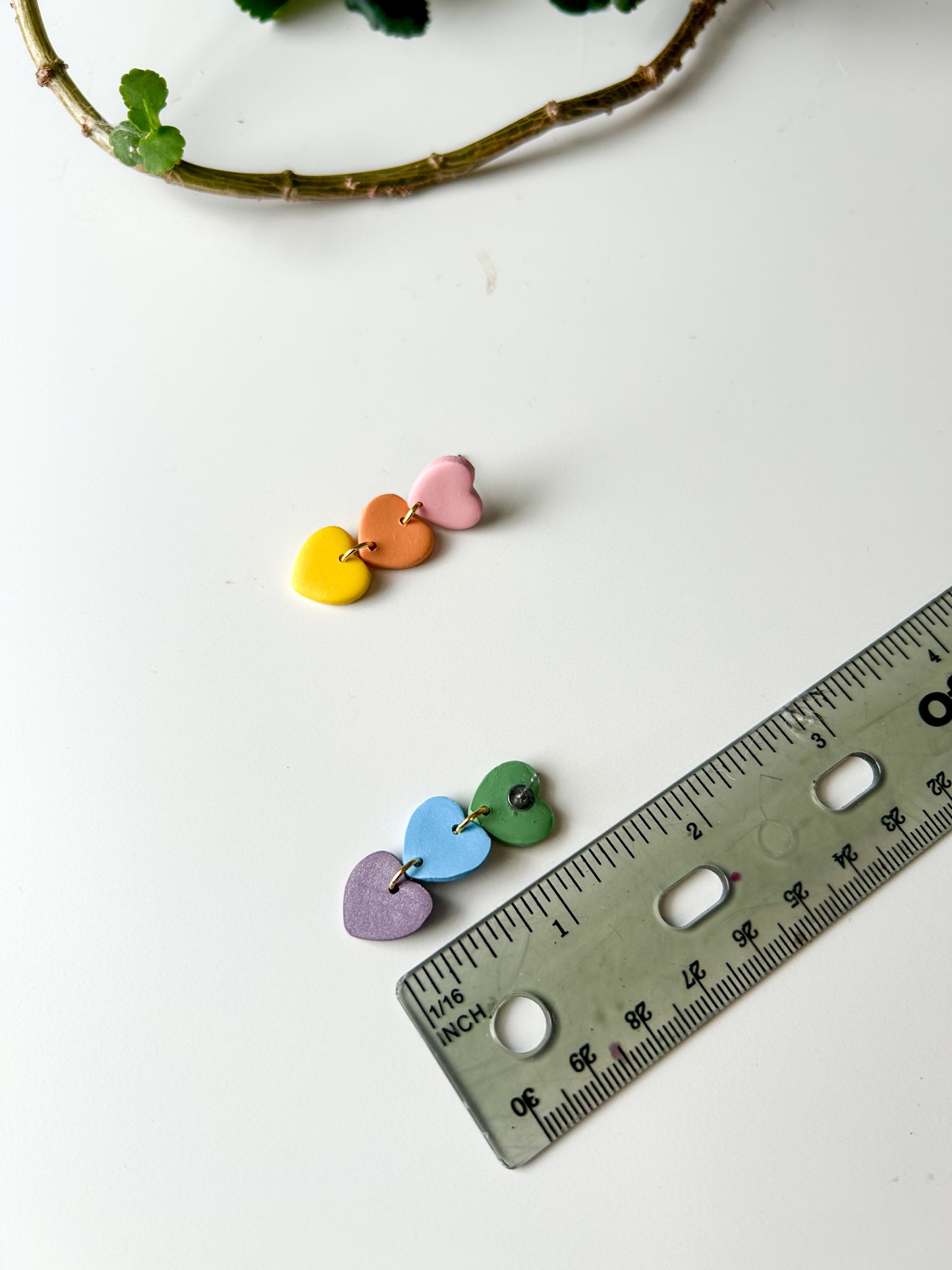 Rainbow Stacked Heart Dangles