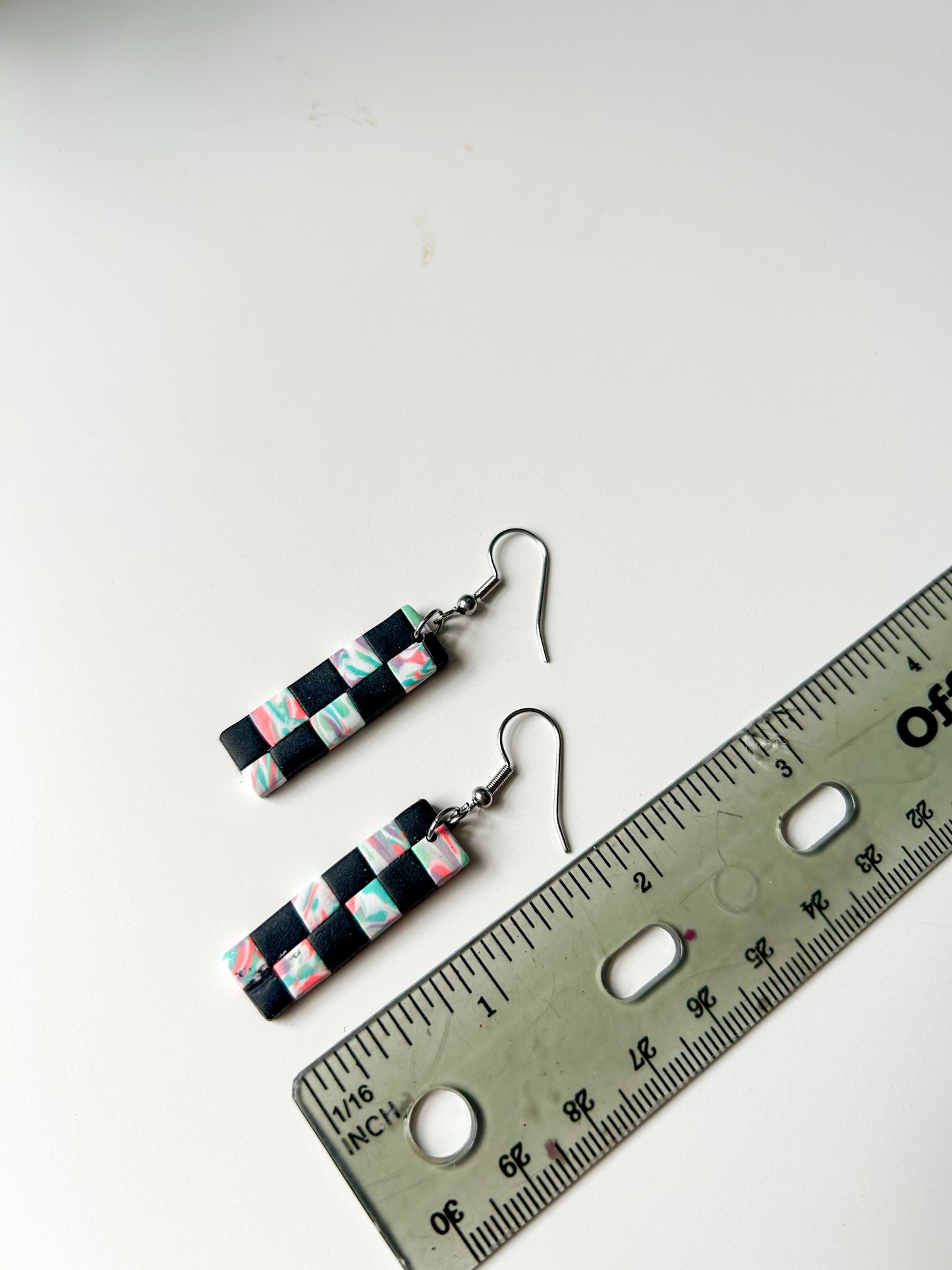 Tie Dye Checker Rod Dangles