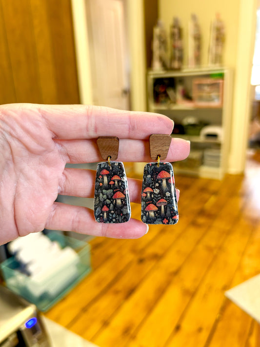 Dark Mushroom Drop Dangles