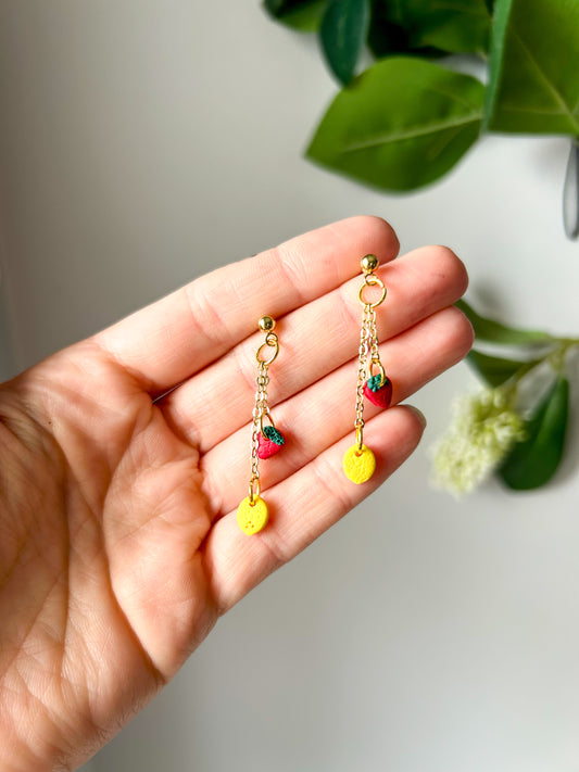 Strawberry Lemon Chain Dangles