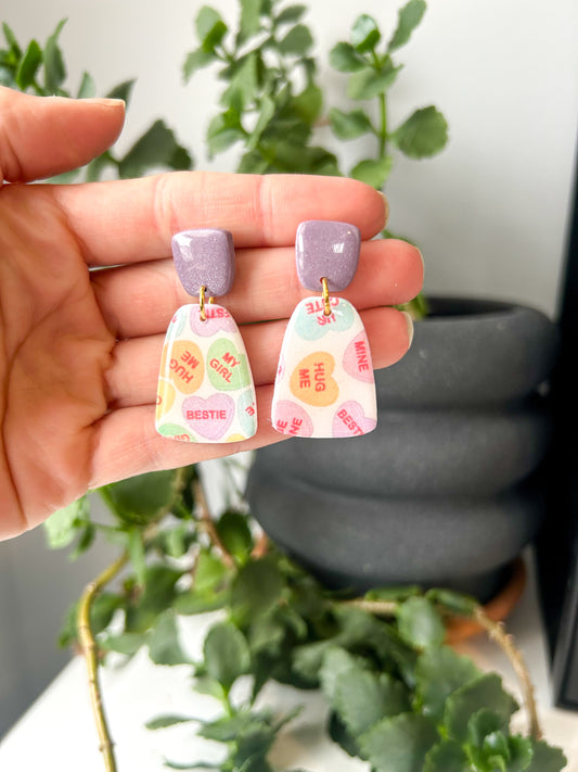 Conversation Heart Drop Dangles