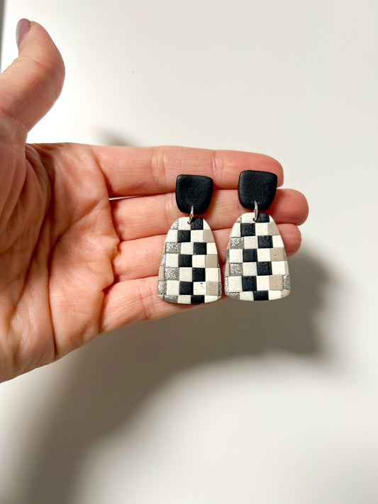 Checkered Drop Dangles