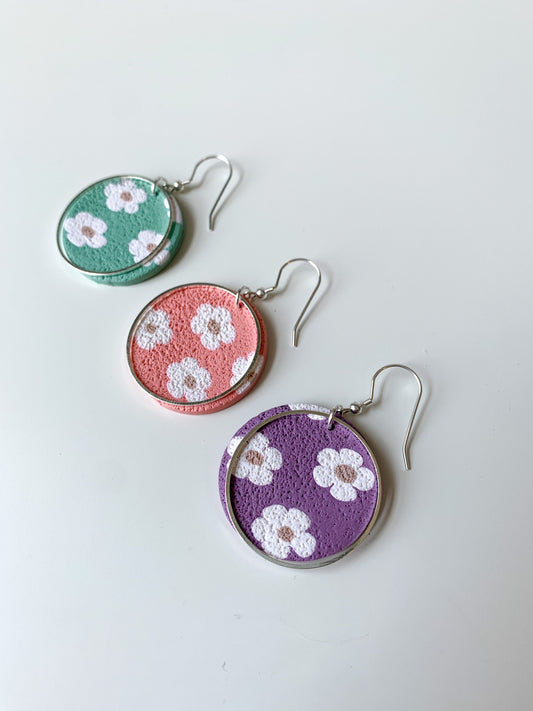 Groovy Flower Large Circle Dangles