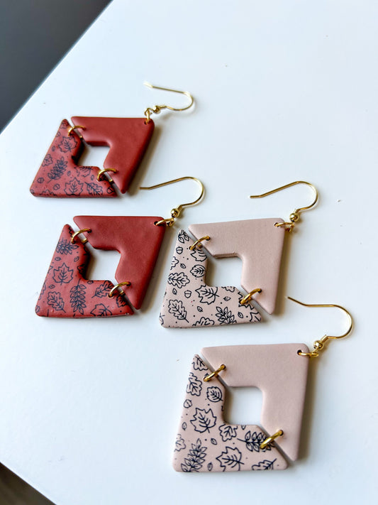 Leaf Pattern Diamond Dangles