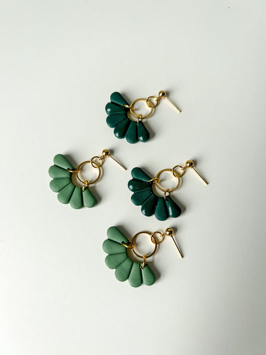 Green Scallop Dangles