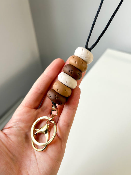 Latte Clay Lanyard